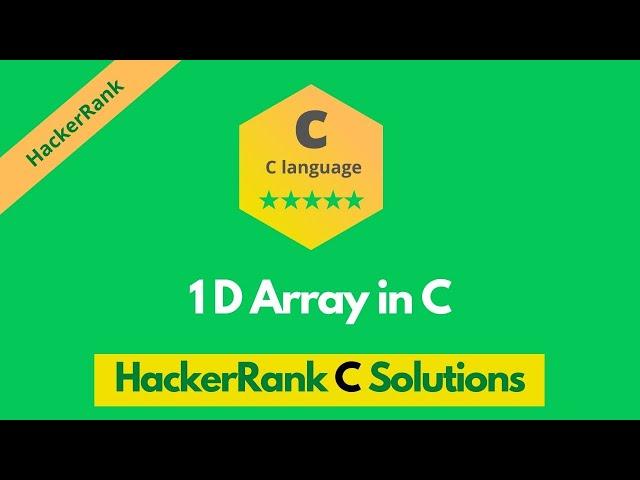 HackerRank 1D Arrays in C problem solution | C Problems solutions | Programmingoneonone