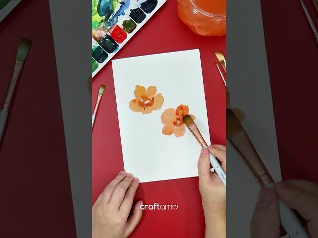 Painting Fall Florals with the Emma Lefebvre X Craftamo Botanical Brush Set #shorts #youtubeshorts