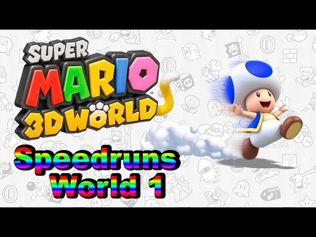 Super Mario 3D World - Speedruns with Toad - World 1 (No Power-Ups)