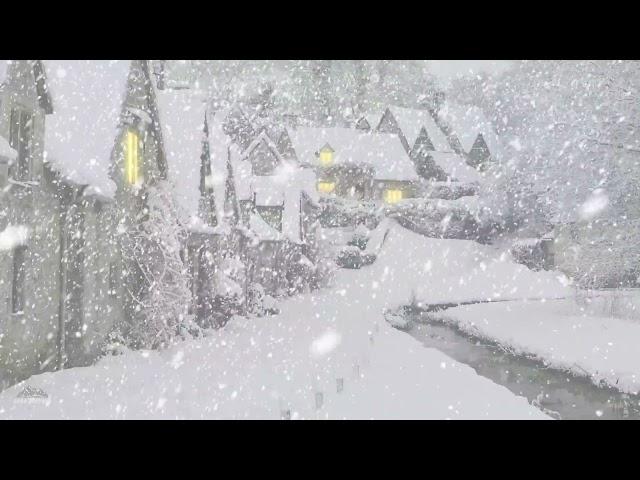 Beautiful Snowfall in the Village Nature Sounds Winter Fairy Tale Video Snow Falling