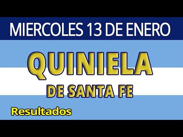 resultados del sorteo de la Quiniela de Santa Fe de miercoles 13 de Enero de 2021