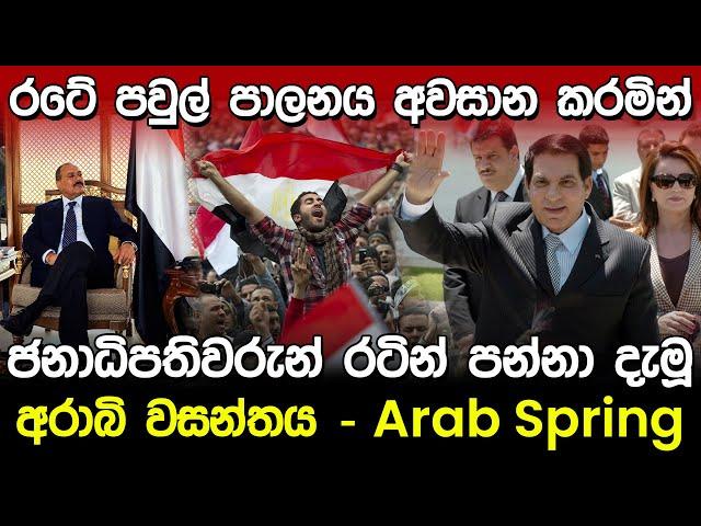 ජනාධිපතිවරුන් පන්නා දැමු අරාබි වසන්තය | Arab Spring Tunisia Egypt Libya in Sinhala |