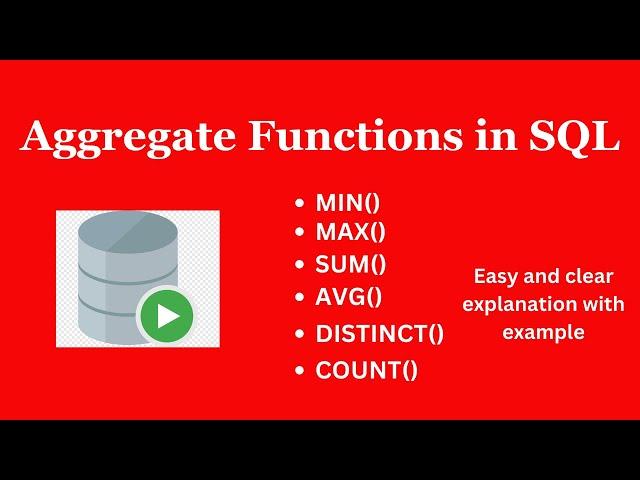 SQL Aggregate functions | MIN|MAX| SUM|AVG| DISTINCT|COUNT| Oracle Tutorial | Techie Creators