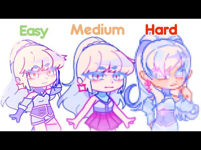 My editing level  (easy, medium and hard) // Gacha Club