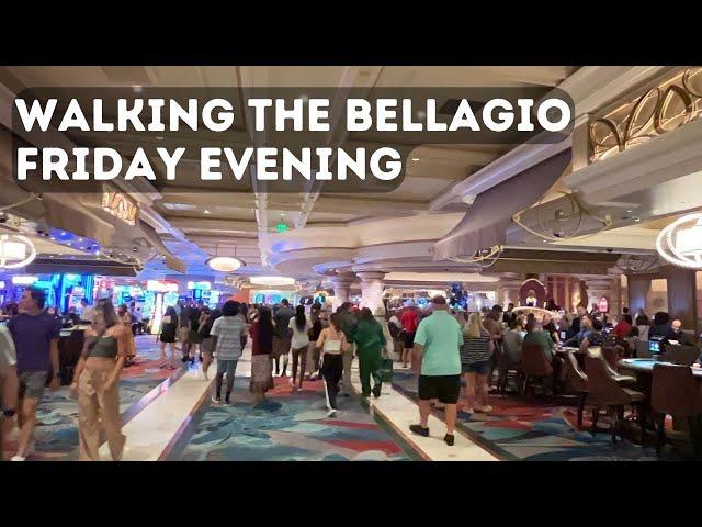 Friday Evening Bellagio Hotel & Casino Walkthrough | Walking Las Vegas Strip Resort