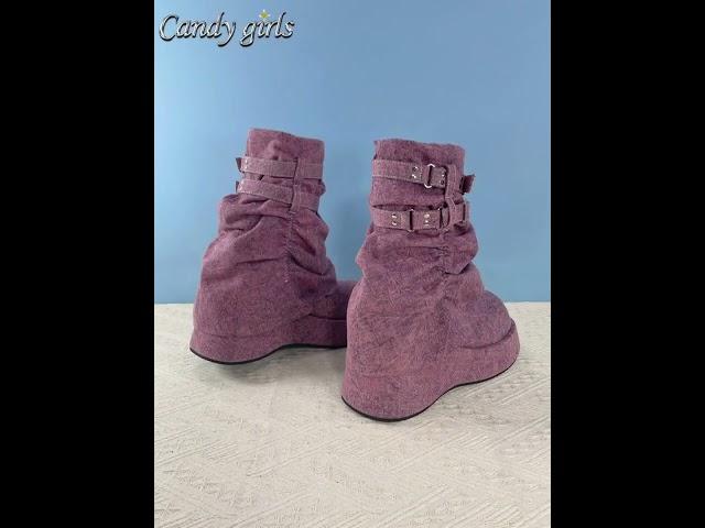 TOKYO JAPANESE DESIGN Y2K CHUNKY PLATFORM BOOTS FOR WOMEN