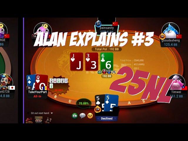 Alan Explains #4: 25NL GG Poker Rush & Cash Play & Explain