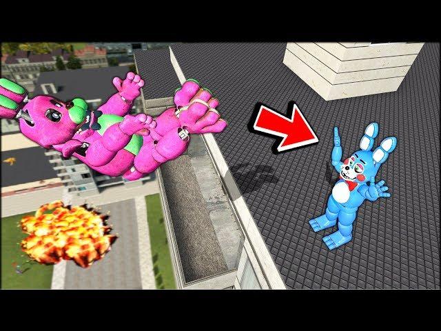 TOY BONNIE THROWS BLACKLIGHT BONNIE OFF BUILDING! - Gmod FNAF