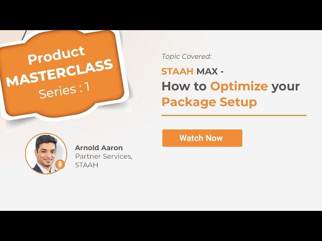 Product Masterclass Series: 1 How to Set up Packages STAAH Max
