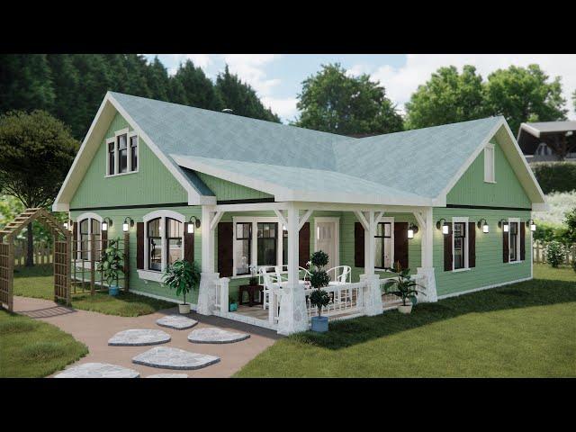  Gorgeous Classic Small House 12x12 m (40x40 ft) | Smart Floor Plan with 3 Bedrooms