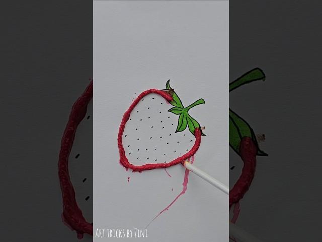 strawberry art went wrong . sent this to an artist . #strawberry #artist #painting #arthacks