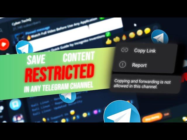 Save Restricted Contents from Any Telegram Channel & Groups || MR Eleven MR11