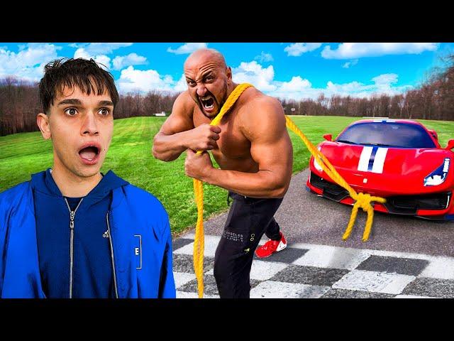 World’s Strongest Man VS my Ferrari Supercar!