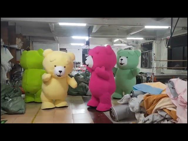 Inflatable Teddy Bear Costume Adult Full Body Walking Mascot Suit for Entertainments Custom Mascots