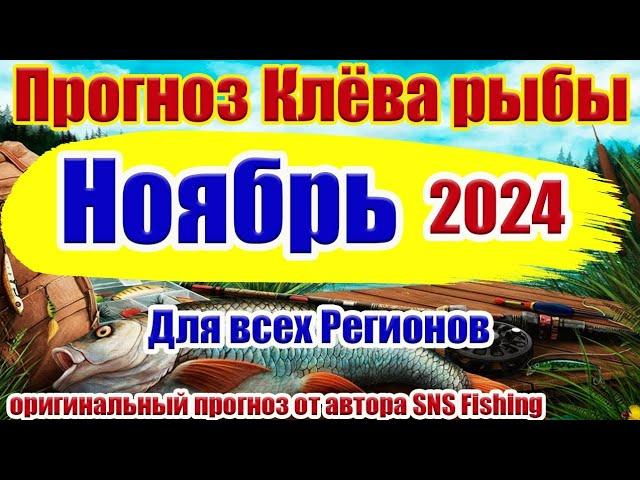 Прогноз клева рыбы на Ноябрь 2024 Календарь рыбака на Ноябрь Прогноз клева рыбы на неделю