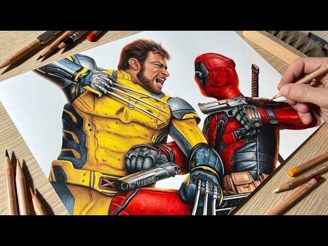 Drawing Deadpool & Wolverine • Time Lapse