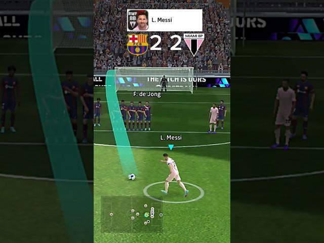 Barcelona vs Miami Freekick Challenge in efootball #shorts #youtubeshorts #efootball