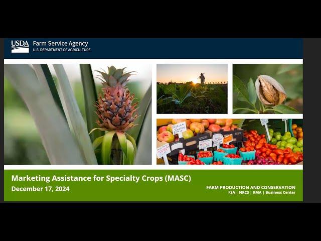 Marketing Assistance for Specialty Crops (MASC) Stakeholder Webinar