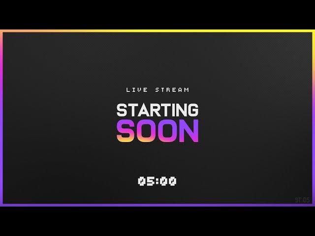 5 Min Countdown - Live Stream Starting Soon (Twitch Gradient)