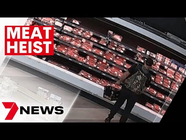 Adelaide shoplifter caught on camera stealing $5000 worth of high-quality meat | 7NEWS