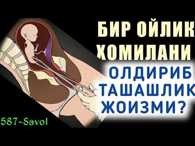 587-Савол: Бир ойлик хомилани олдириб ташашлик жоизми? (Шайх Абдуллоҳ Зуфар Ҳафизаҳуллоҳ)