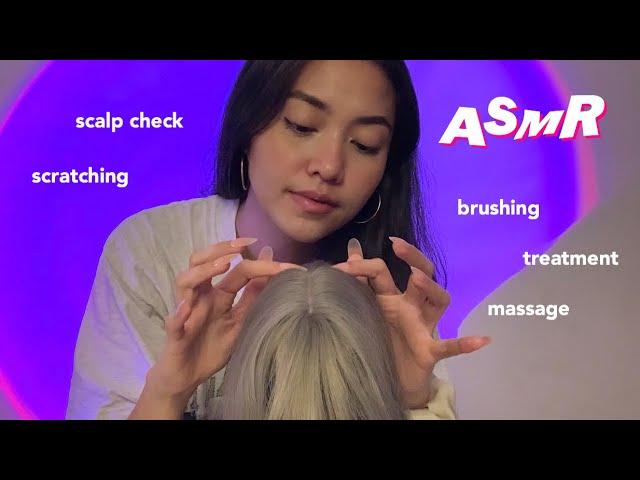 ASMR ⟡ Wig on mic | Scalp check, hair brushing, treatment, scratching, massage (BM/Malaysia)