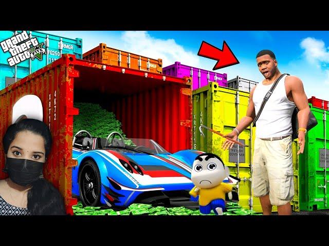 Franklin & Shinchan Opening Mystery Crates From Cargo Ships - GTA 5