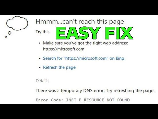 How To Fix INET_E RESOURCE_NOT_FOUND Error