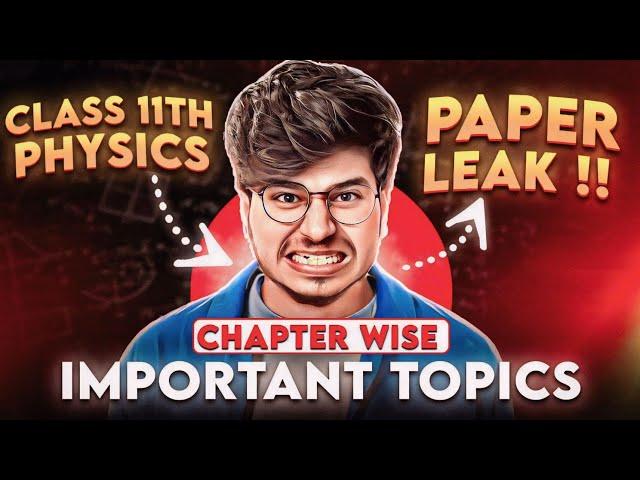 IMPORTANT TOPICS CHAPTWRISE CLASS 11 PHYSICS  MUST DO TOPICS 