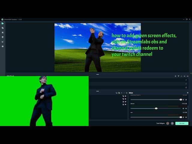 How to add green screen effect & vids in streamlabs, add them as a channel points redeem on twitch