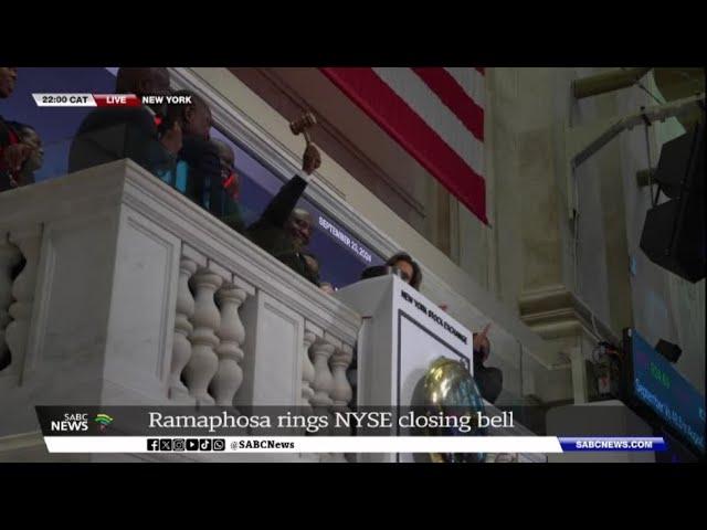 New York | President Cyril Ramaphosa rings NYSE closing bell