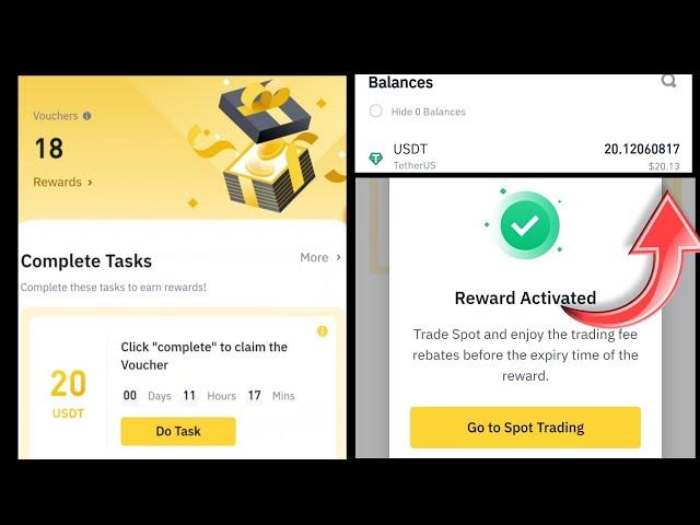 Binance Free $20 USDT  | Binance Rewards Hub | Binance Trading Fee Rebate Cashback Voucher Redeem