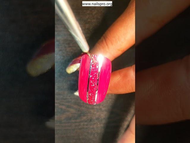 Nails Art Design pink color with ribbons and black stones #nailspro #nailartdesigns #nailart