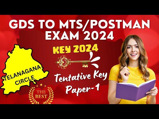 GDS TO MTS POSTMAN QUESTION PAPER 2024 KEY Paper1(TENTATIVE): GDS TO MTS SOLVED: TELANGANA CIRCLE