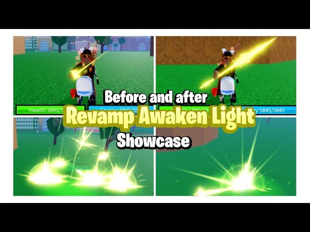 Awaken Light Before And After Update 18 in Blox Fruits