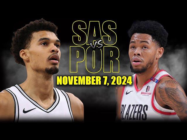 San Antonio Spurs vs Portland Trail Blazers Full Game Highlights - November 7  | 2024-25 NBA Season