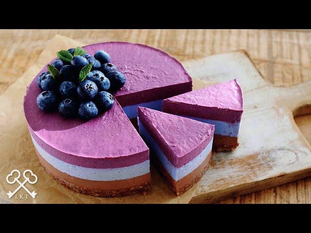 No-Bake Blueberry Chocolate Cheesecake | Gluten Free Vegan Desserts