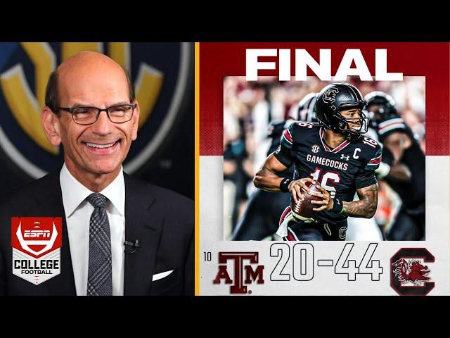 "Texas A&M IS OVERRATED!" - Paul Finebaum reacts to Texas A&M's embarrassing loss to South Carolina