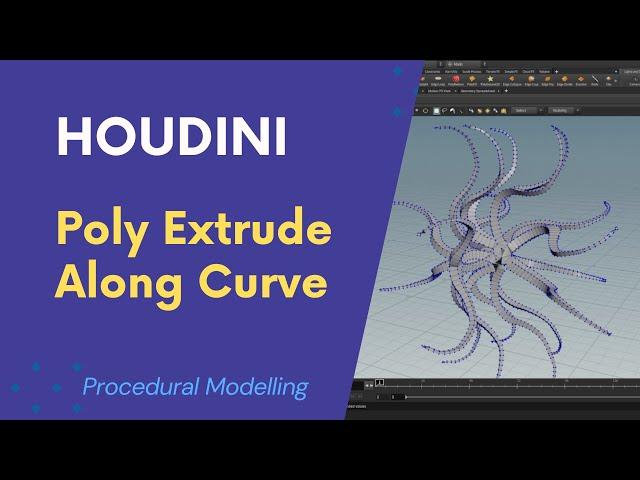 How To Poly Extrude Along A Curve | Houdini Procedural Modelling #3dmodeling