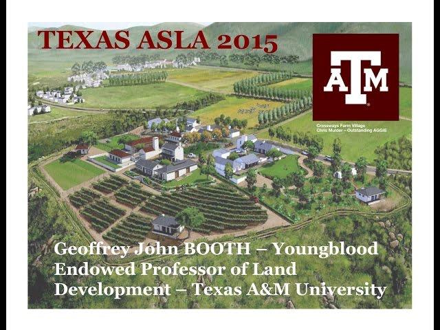 Enduring real estate value: Texas ASLA conference 24 April, 2015.