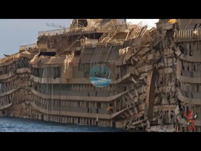 Внутри поднятого круизного лайнера Costa Concordia