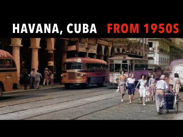 Havana Cuba 1950 Street Scenes and Building - Rare Historic Film