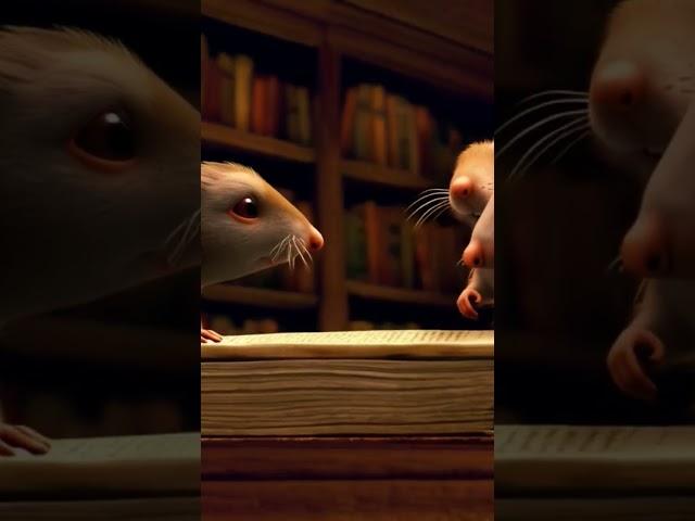 3 rats reading a book in library   #mouse #cute #shorts #funny  #youtubeshorts #youtube