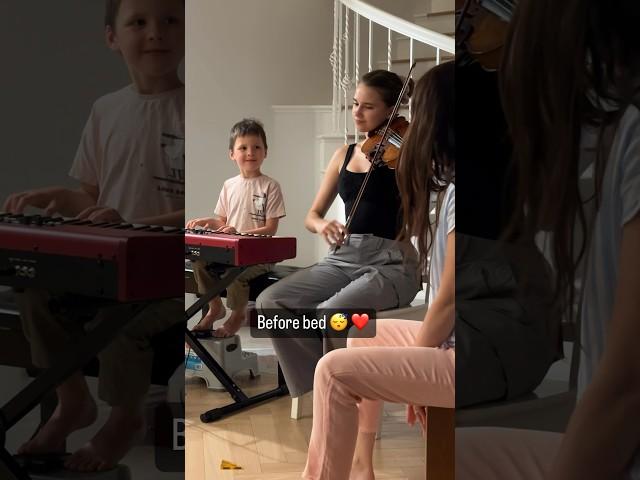 Karolina Protsenko plays with her family before bedtime ️ #violin #home #music