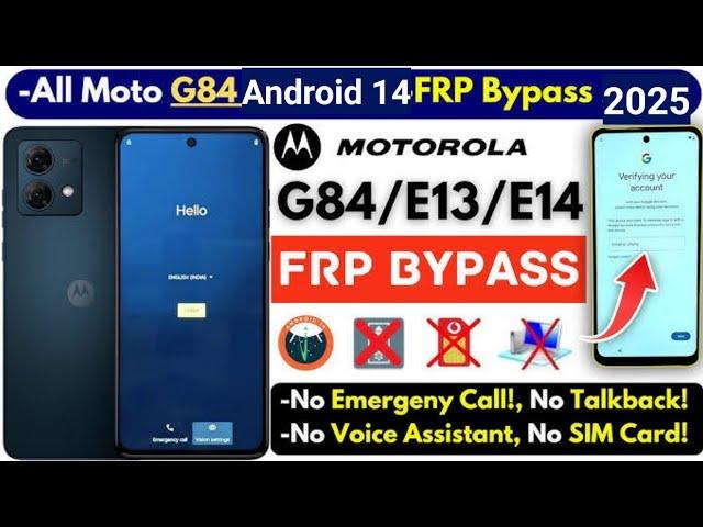 NEW 2025 : Motorola G84 Frp Bypasss Android 13,14  | Moto G82,G84, G54, G10 Latest All moto Frp