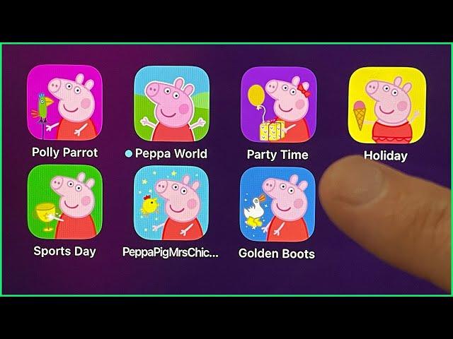 Peppa Pig Mobile: Peppa Pig Polly Parrot,Peppa World,Party Time,Holiday,Sports Day,Golden Boots