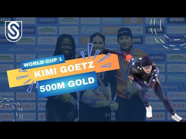 Kimi Goetz Wins 500m GOLD at Long Track World Cup 1