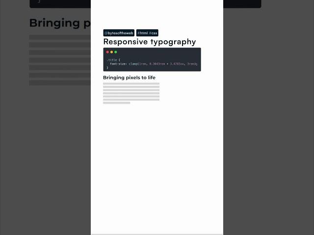 responsive typography #html #css