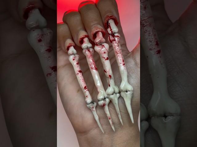 ‼️GLOWING BONES AS NAILS?? 3D NAIL ART️ #nailart #naildesign #nails #nailsart #shorts