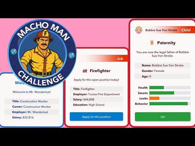 HOW TO COMPLETE THE MACHO MAN CHALLENGE | become a police officer | Bitlife